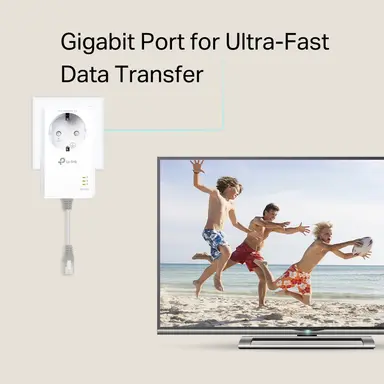 Omada Networks by TP Link AV1000 Gigabit Pass-Through Powerline Starter Kit, image 8