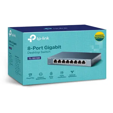 Omada Networks by TP Link TP-Link 8 10/100/1000MBPS Desktop Switch TL-SG108, image 7