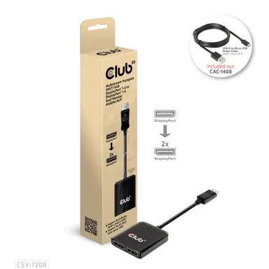 Club 3D B.V IS A DP1.4 Alt Mode to Displayport Dual Monitor 4K60HZ M/F Mst HUB. Thi, image 6
