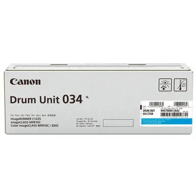 Canon Laser Canon Drum Unit 034 Cyan - for Imageclass MF820CDN and MF810CDN - Full Yield 34