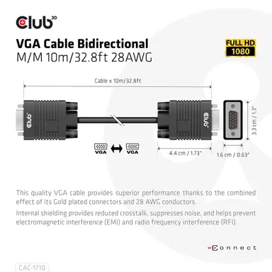 Club 3D B.V VGA Bidirectional Cable 32.8 ft 1080P HD., image 8