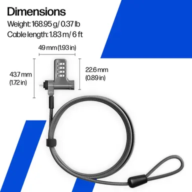HP Universal Resettable Combination Cable Lock, image 7
