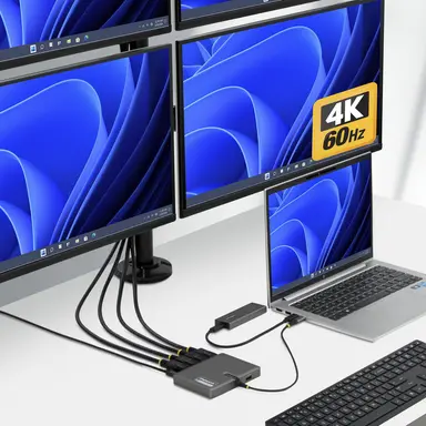 StarTech.com USB-C to Quad-Monitor Workstation Adapter, 4K 60HZ DisplayPort, 140W PD Passthro, image 8
