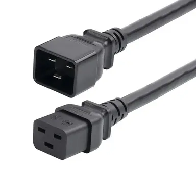 StarTech.com 2 ft (60CM) Heavy Duty Extension Cord, IEC 60320 C19 to C20 Power Extension Cable, image 2