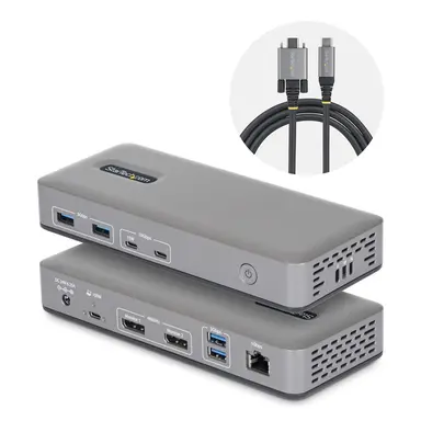 StarTech.com Connect Two 4K 60HZ DisplayPort Displays Through a Single USB Type-C Port; Plug
