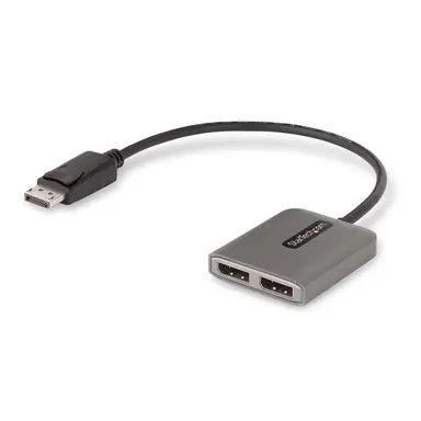 StarTech.com Dual DisplayPort Multi-Monitor Adapter to Extend or Mirror Your Desktop; DP 1.4