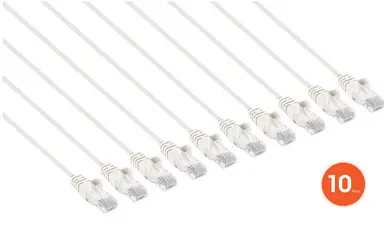 Intellinet Cat6 U/UTP Slim Network Patch Cable, 1 FT., White, 10-Pack, image 6