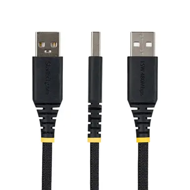 StarTech.com 3 ft (91cm) USB-a to USB-C Fast Charging Cable, 15W 3A, Dual-Layer Braided Nylon/Tpe Jacket, Durable USB-a to Type C Charger Cord, USB a to USB C Cable, image 4
