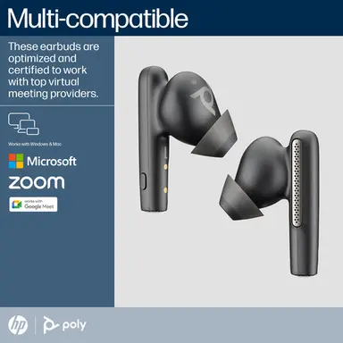 HP New Poly Voyager Free 60+ UC Carbon Black Earbuds +BT700 USB-C Adapter +TOUCHSCR, image 7