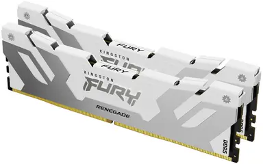 Kingston 64GB 6400MT/S DDR5 CL32 DIMM (Kit of 2) Fury Renegade White XMP, image 2
