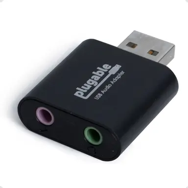 Plugable Technologies USB Audio Adapter with 3.5MM Speaker-Headphone And Microphone Jack Add AN Exter