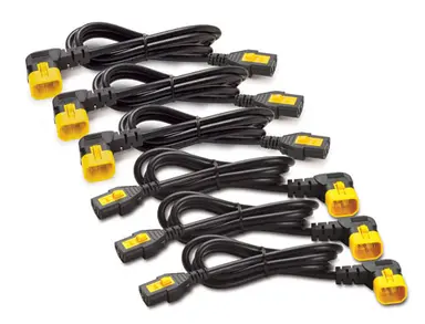 APC by Schneider Electric Power Cord Kit (6 EA), Locking, C13 to C14 (90 Degree), 1.8 m, North America