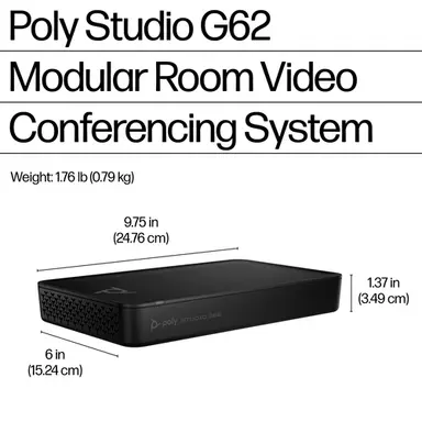 HP Poly Studio G62 Video Conferencing System with Mounting Plate Kit, image 6