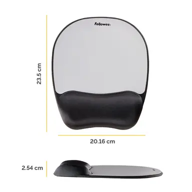 Fellowes Memory Foam Mouse Pad/Wrist Rest - Silve, image 6