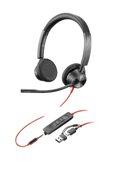 HP Poly Blackwire 3325 Headset +USB-C/A Adapter TAA US