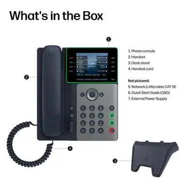 HP Poly Edge V400 Opensip Deskphone with Power Supply NO Radio HP Poly Edge V400, image 6