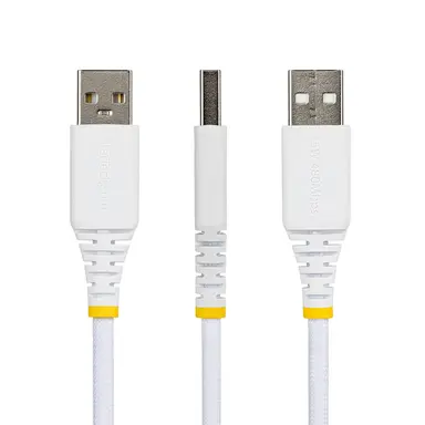 StarTech.com 1 ft (30cm) USB-a to USB-C Fast Charging Cable, 15W 3A, Dual-Layer Braided Nylon/Tpe Jacket, Durable USB-a to Type C Charger Cord, White USB a to USB C Cable, image 5