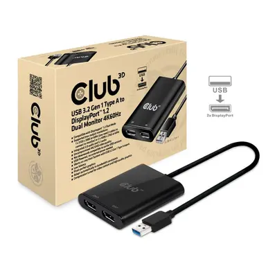Club 3D B.V USB A 3.1 Gen 1 to DP 1.2 Dual Monitor Support 4K60HZ.IS A Unique Product That A, image 4