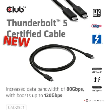 Club 3D B.V USB Type C Cable USB80 1.2M/3,94FT Whit, image 6