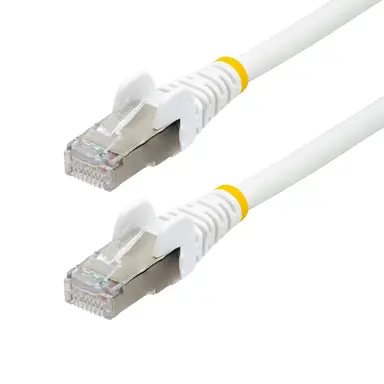 StarTech.com 1 ft Cat6a Ethernet Cable - White - Low Smoke Zero Halogen (LSZH) - 10GBE 500MHz