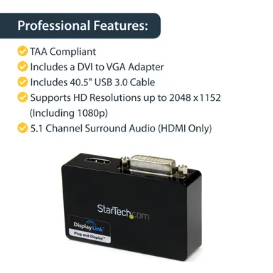 StarTech.com Connect an HDMI and DVI-I-Equipped Display Through a USB 3.0 Port, for a 1080P H, image 7