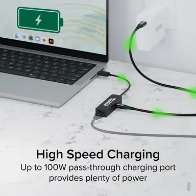 Plugable Technologies Plugable USB C to Ethernet Adapter 2.5GB with 100W USB-C PD Charging, 2.5 Gigabi, image 8