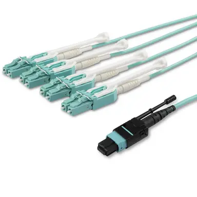 STARTECH.COM 2M (6.6FT) MTP(F)/PC to 4X LC/PC Duplex Breakout OM3 Multimode Fiber Optic Cable, image 4