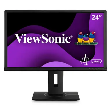 ViewSonic 24 in LCD Monitor, 1920 × 1080, HDMI, DP, VGA, USB-Hub.
