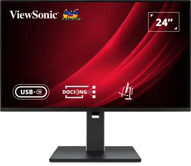 ViewSonic 24 1080P IPS Ergonomic Docking Monitor, 100W USB-C, RJ45, Daisy Chain