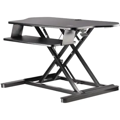 StarTech.com Corner Sit Stand Desk Converter with Keyboard Tray - Height Adjustable Ergonomic