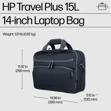 HP Travel Plus 15L 14 Laptop Bag, image 6