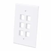 Intellinet 6-Outlet Oversized Keystone Wall Plate, image 3