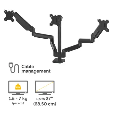 Fellowes Platinum Series Triple Monitor Arm, image 7