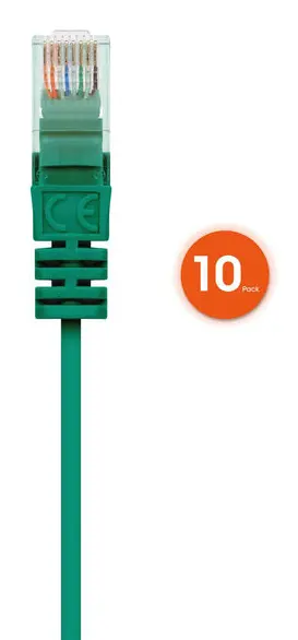 Intellinet Cat6 U/UTP Slim Network Patch Cable, 1 FT., Green, 10-Pack, image 8
