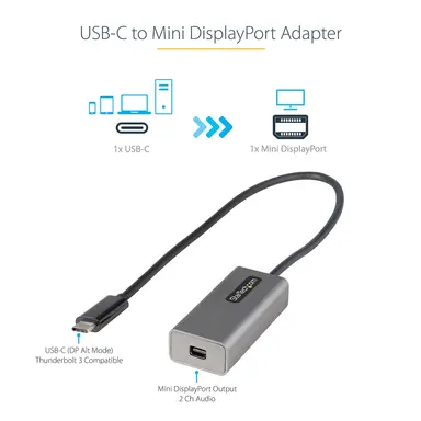 StarTech.com USB-C to Mini DisplayPort 1.2 Adapter Dongle Supports 4K 60HZ or 1080P Video HB, image 8