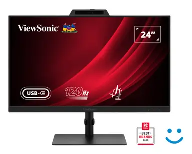 ViewSonic 24 in 1080P Video Conferencing Monitor with Windows Hello Certified IR 5MP Webcam