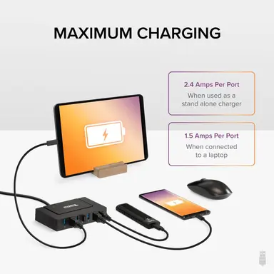 Plugable Technologies Plugable 7-in-1 USB Powered Hub for Laptops with USB-C or USB 3.0 - Power Statio, image 8