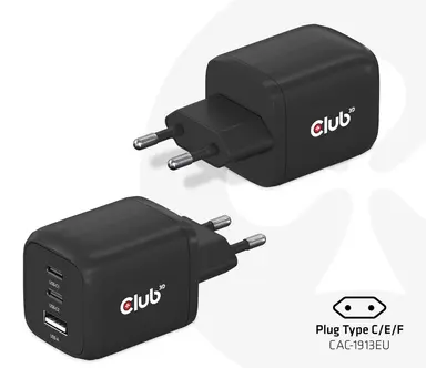 Club 3D B.V 65W Gan 3X Port Travel Charger