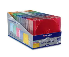 Verbatim Americas 50PK CD DVD Color Slim Storage Cases