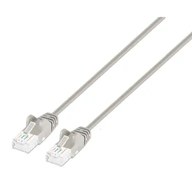 Intellinet Cat6a U/UTP Slim Network Patch Cable, 0.5 FT., Gray