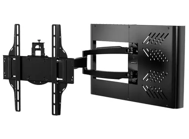 Peerless Industries Hospitality Wall Arm Mount - Epoxy - Semi-Gloss Black - Easily Installs ON Singl