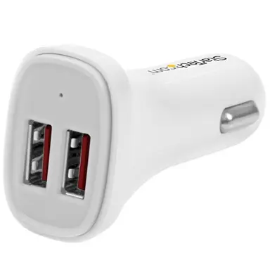StarTech.com Charge Two Tablets Simultaneously, in Your Car - 2-Port USB Car Charger - Tablet