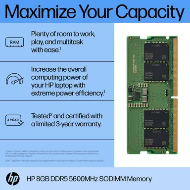 HP No New Orders Due to WW Supply Constraints Until 2027 - HP 8GB DDR5 5600 SODIMM, image 6