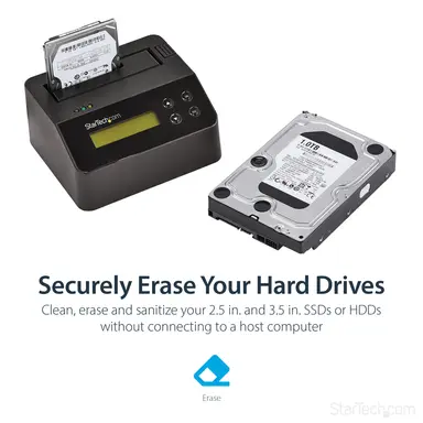 StarTech.com Single Bay Hard Drive Eraser/Wiper; Standalone HDD/SSD Disk Sanitiz, image 7