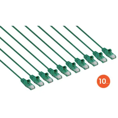 Intellinet Cat6 U/UTP Slim Network Patch Cable, 1 FT., Green, 10-Pack, image 6