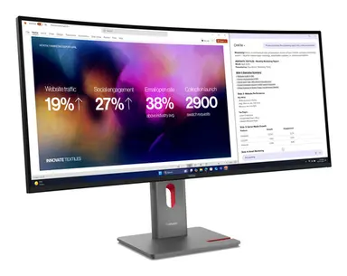 Lenovo 39.7 21:9 Wuhd 5120 × 2160 Resolution T V Certified IPS Black 2500R Curved Scree, image 3