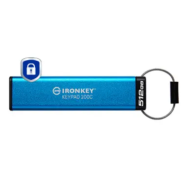 Kingston 512GB USB-C Ironkey Keypad 200C, Fips 140-3 LVL 3