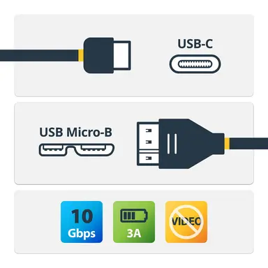 StarTech.com Connect USB Micro-B Devices to Your USB-C Host, Using This Durable 1-Meter Cable, image 6
