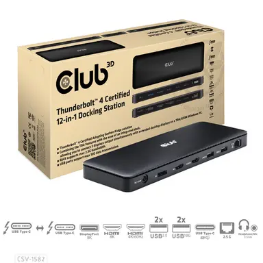 Club 3D B.V The Club 3D IS A Certified Thunderbolt 4 12-IN-1 Docking Station Offeri, image 4