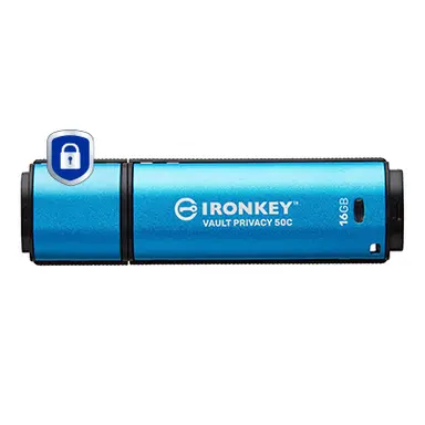 Kingston 16GB USB-C Ironkey Vault Privacy 50C AES-256 Encrypted, Fips 197